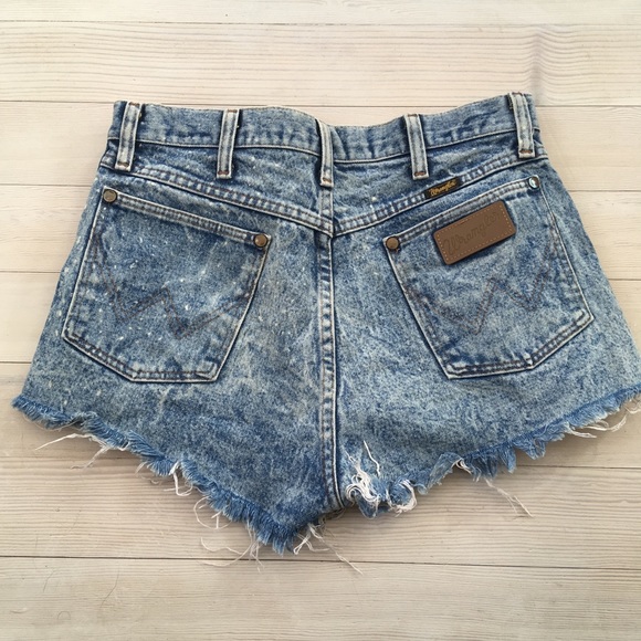 VTG Wrangler Cut Off Denim Shorts Fray Distressed - Picture 6 of 8